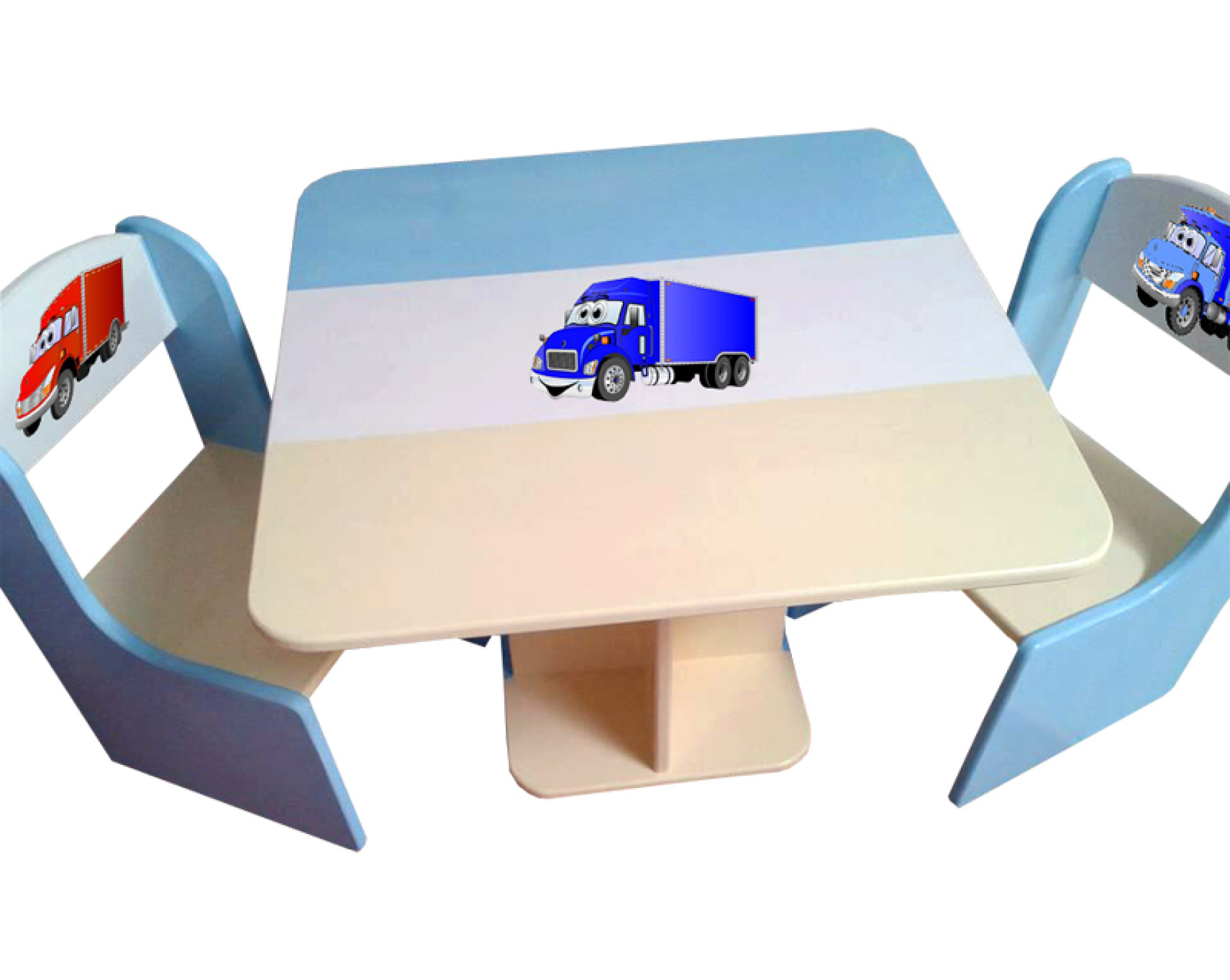 Otroška mizica in stolčka TOVORNJAK (modra-bež)