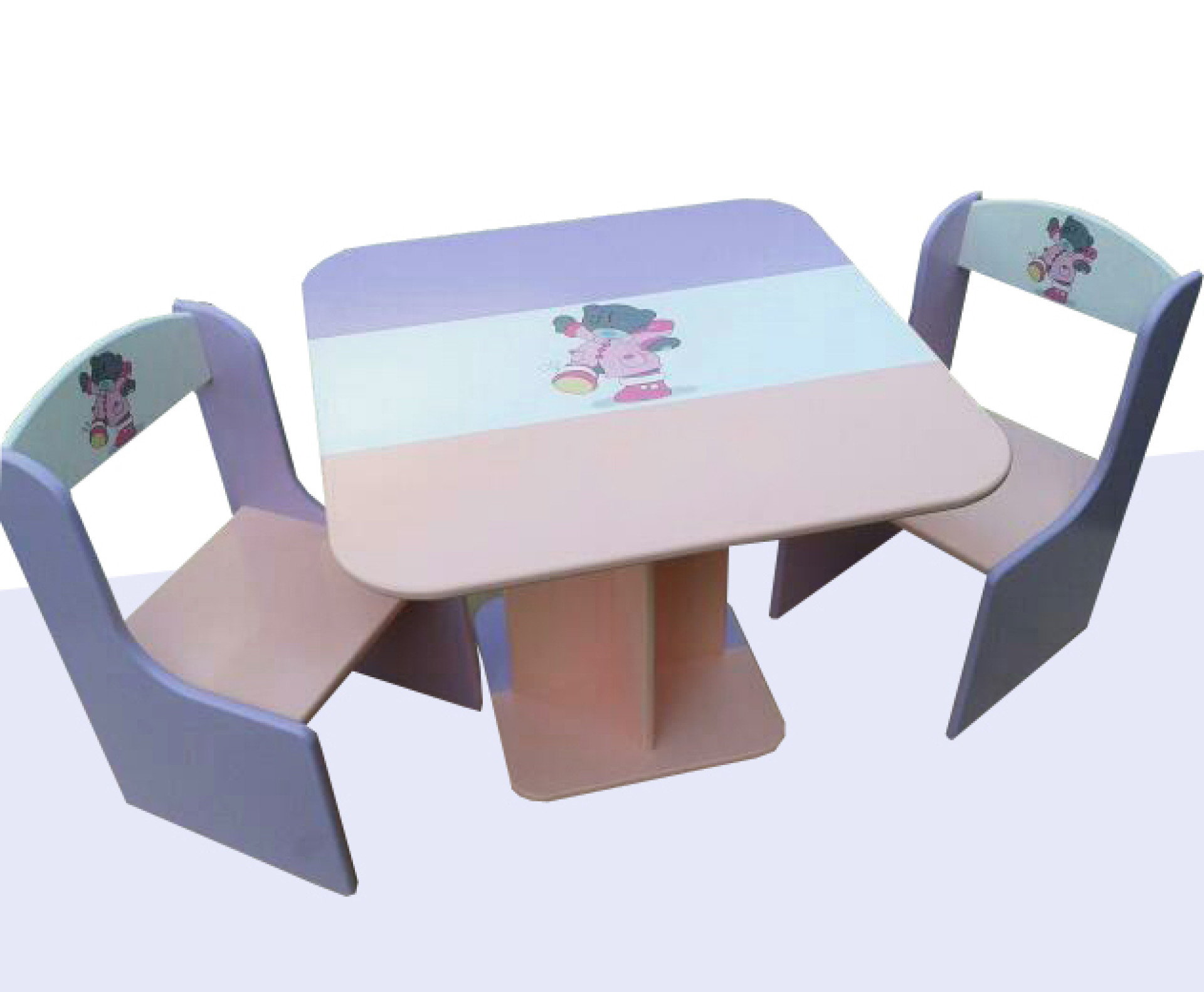 Otroška mizica in stolčka "Me To You" (vijolična-roza)