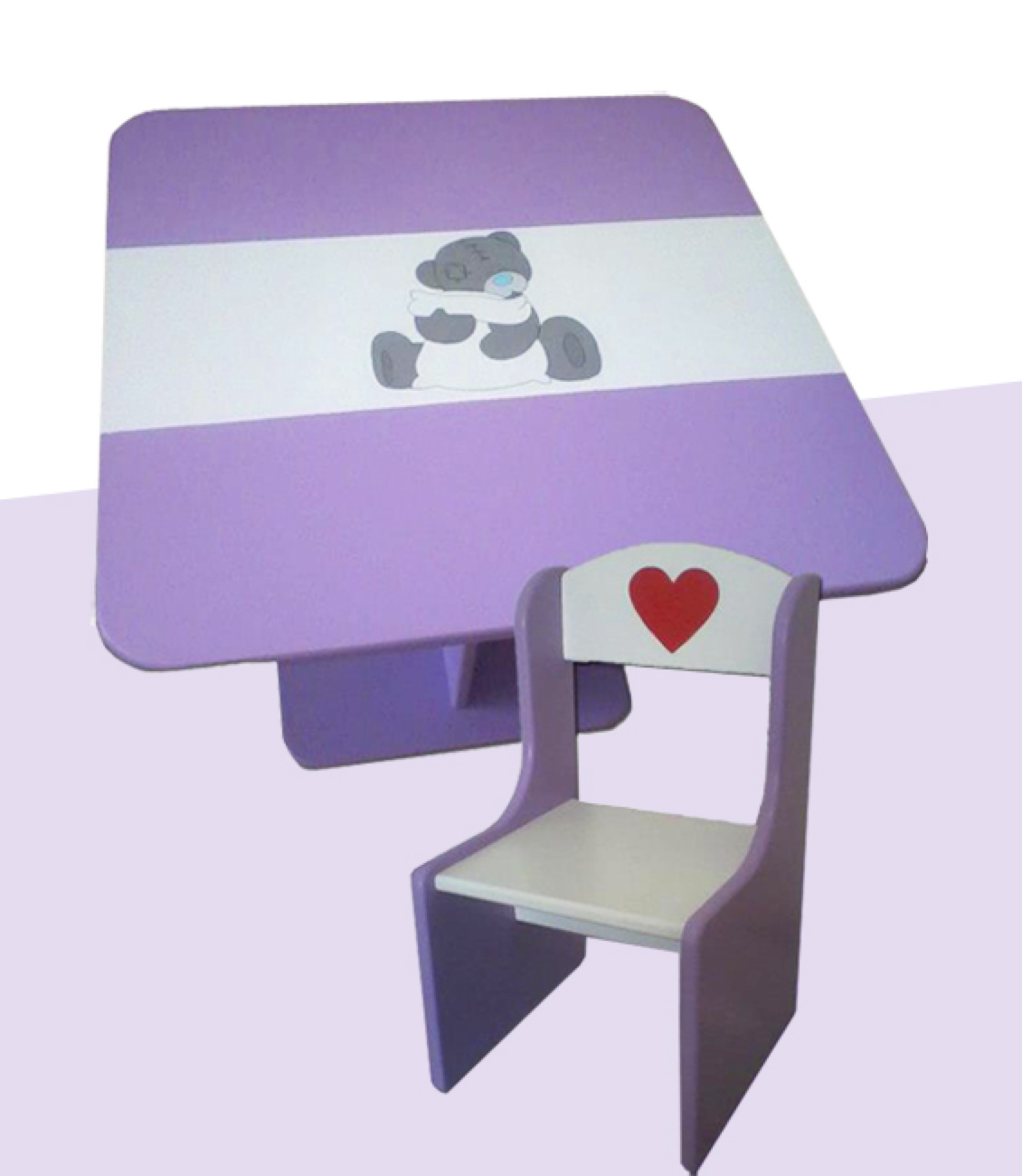 Otroška mizica in stolčka "Me To You" (vijolična)