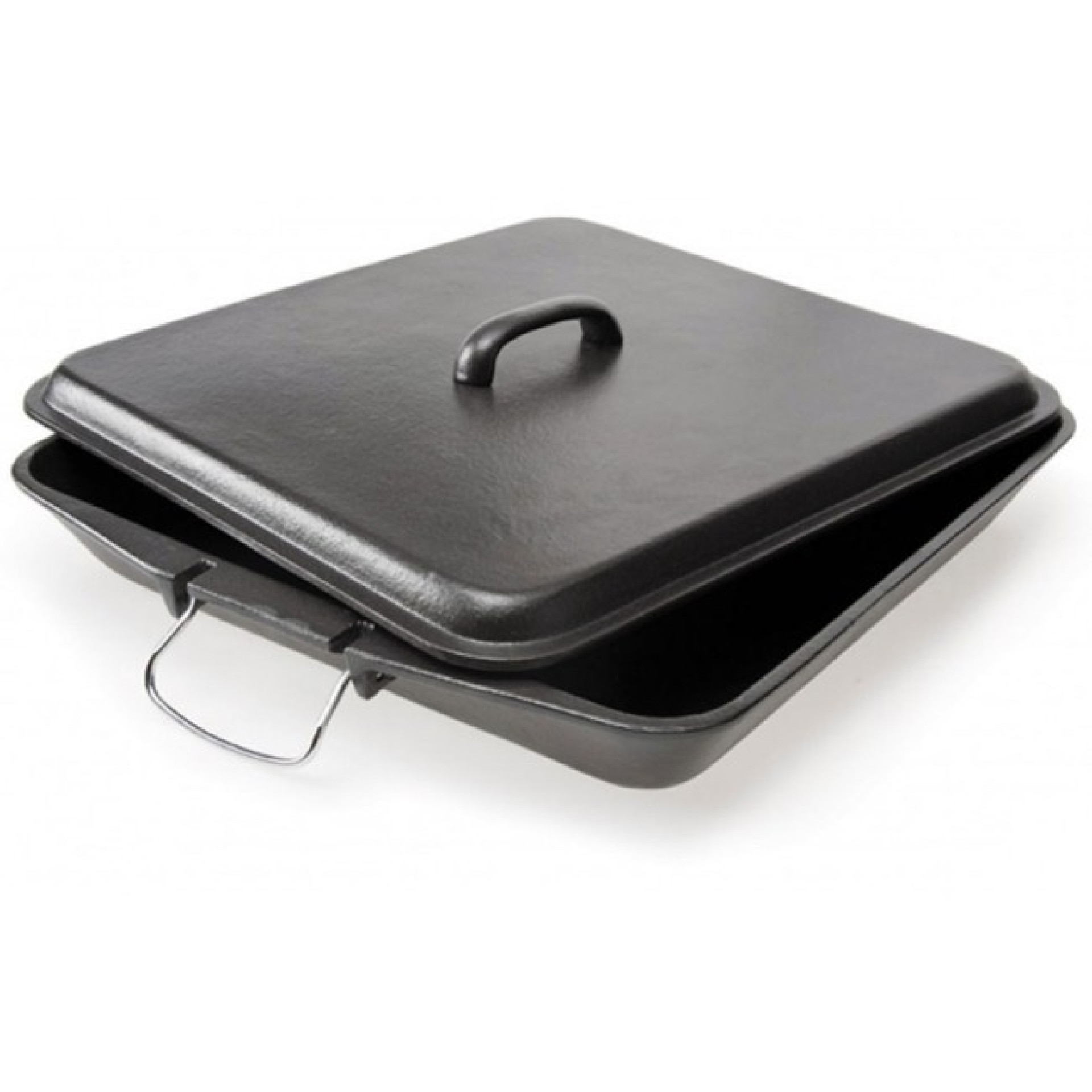 Litoželezna posoda 38x39 cm z litoželeznim pokrovom