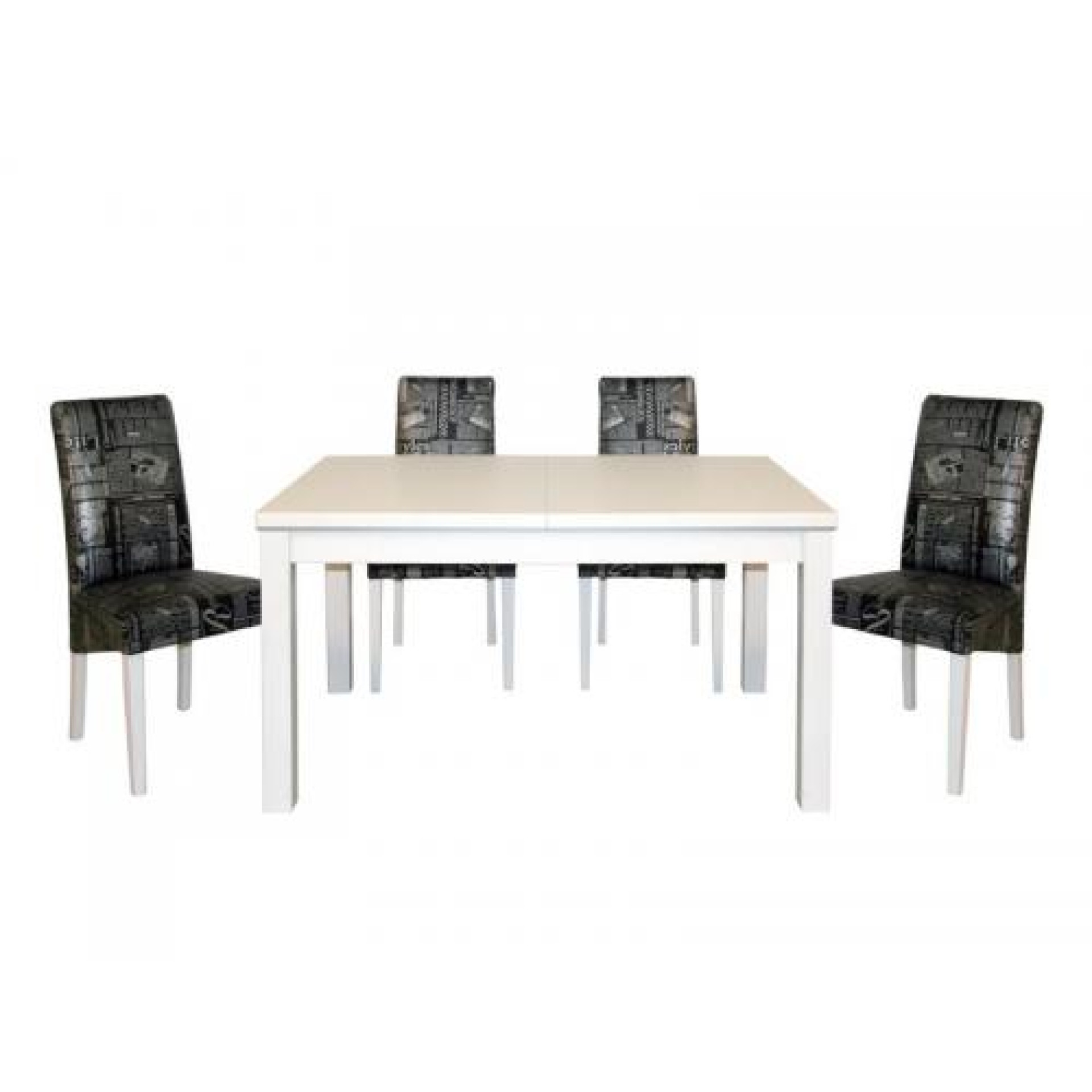 Jedilnica DAILY NEWS (4 stoli + miza) - bela