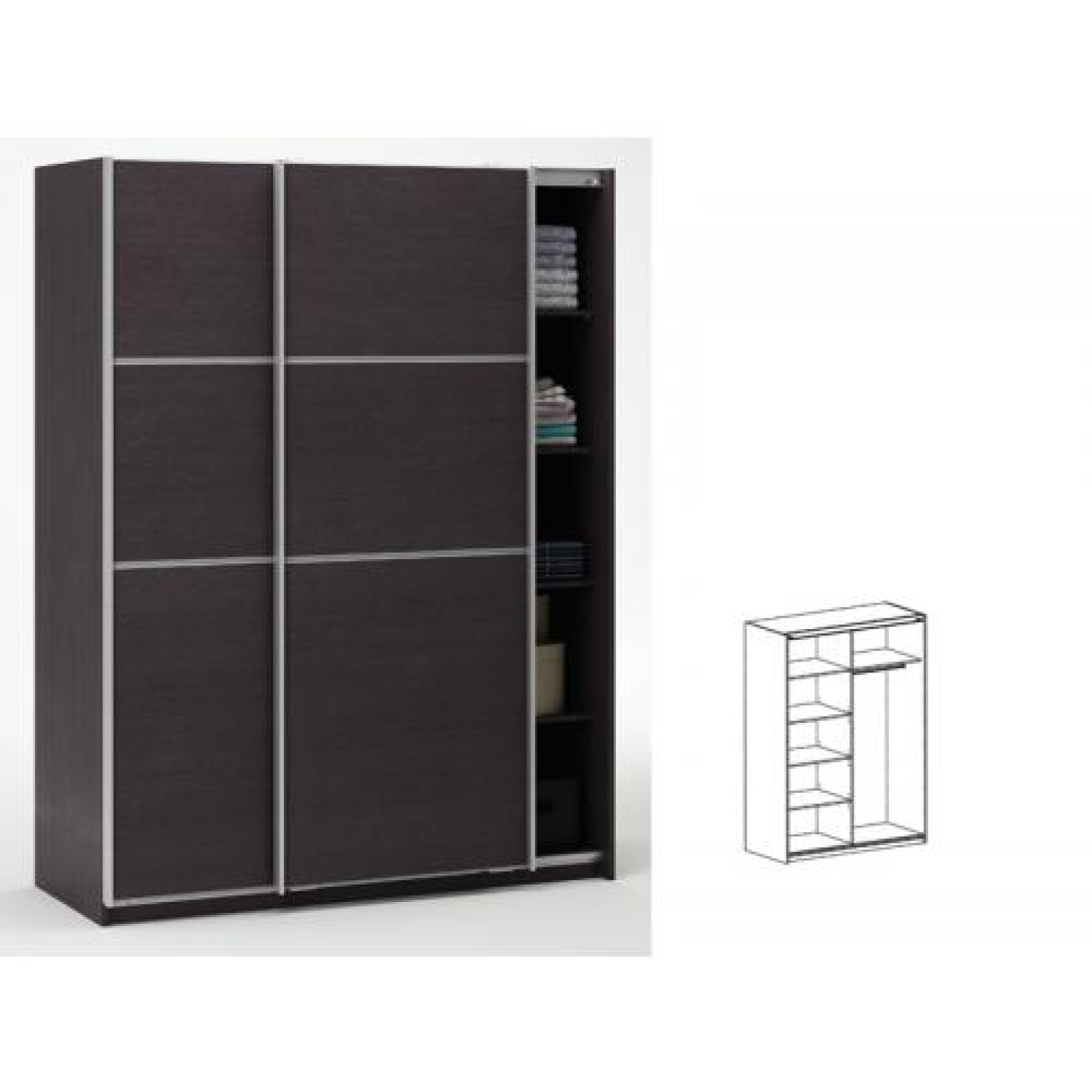 Omara z drsnimi vrati HI (wenge)