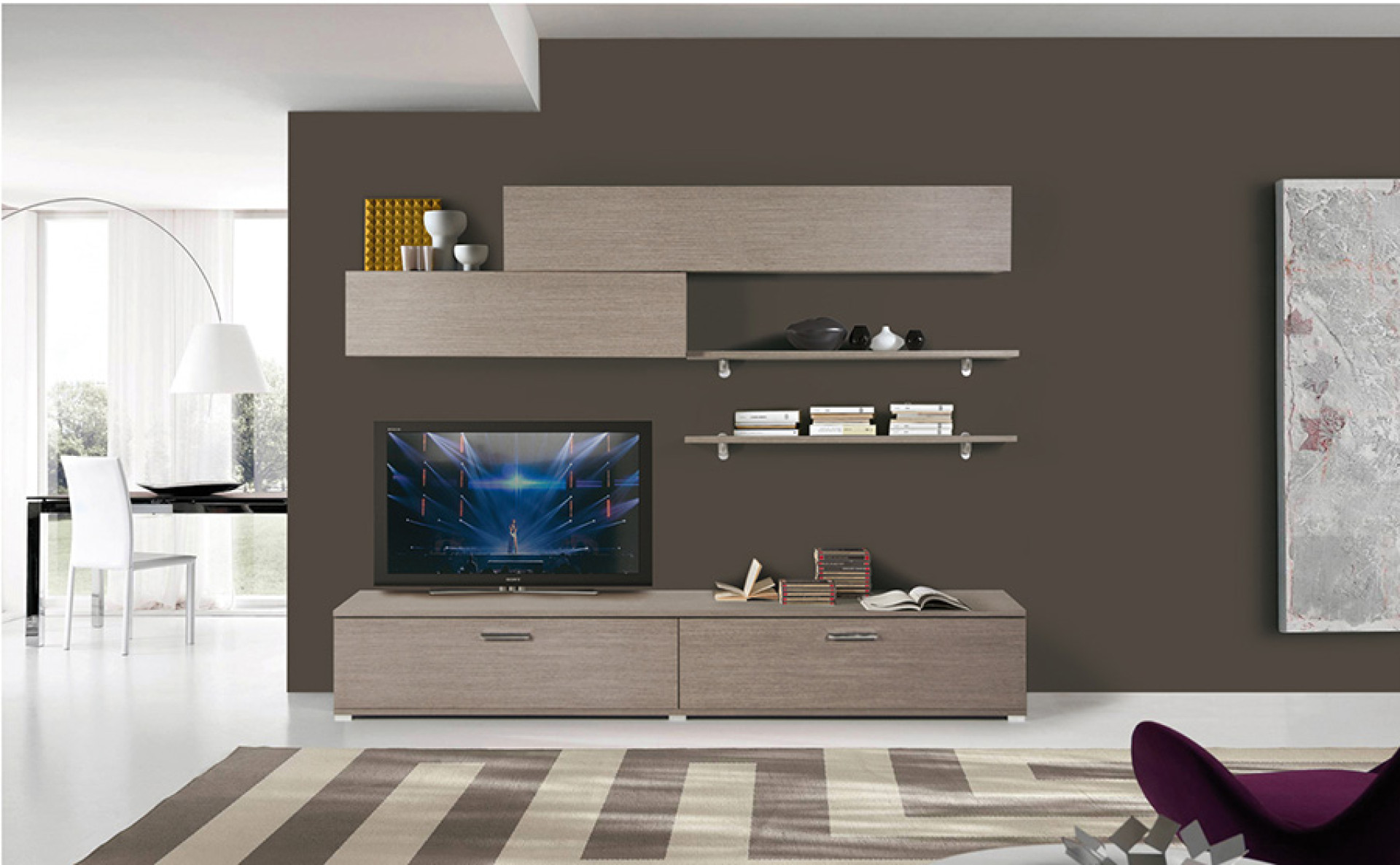 Dnevni regal LEONARDO - temno siva