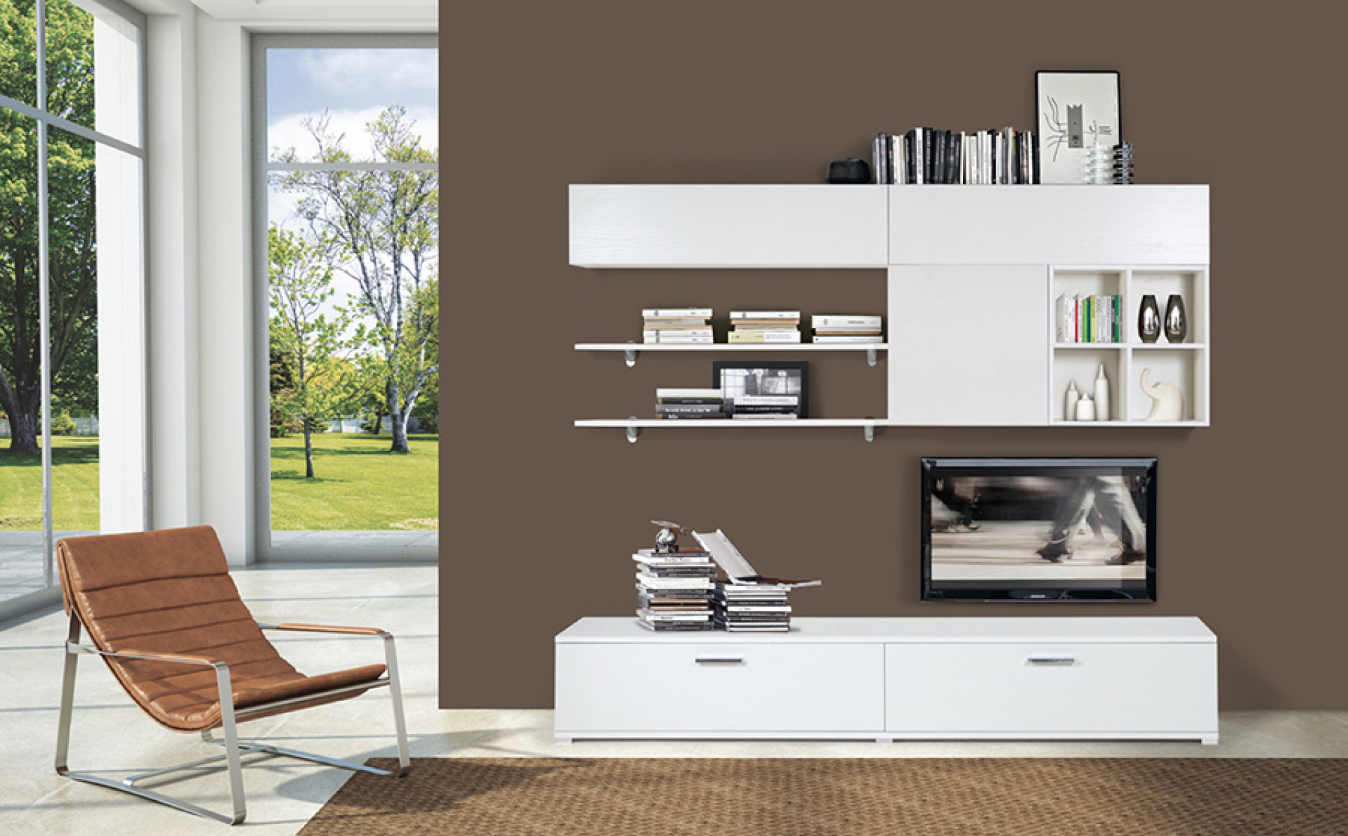 Dnevni regal LEONARDO - bela