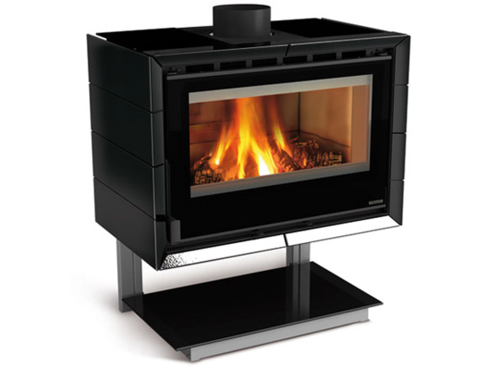 Kamin La Nordica FLY 80 s podstavkom-Črna