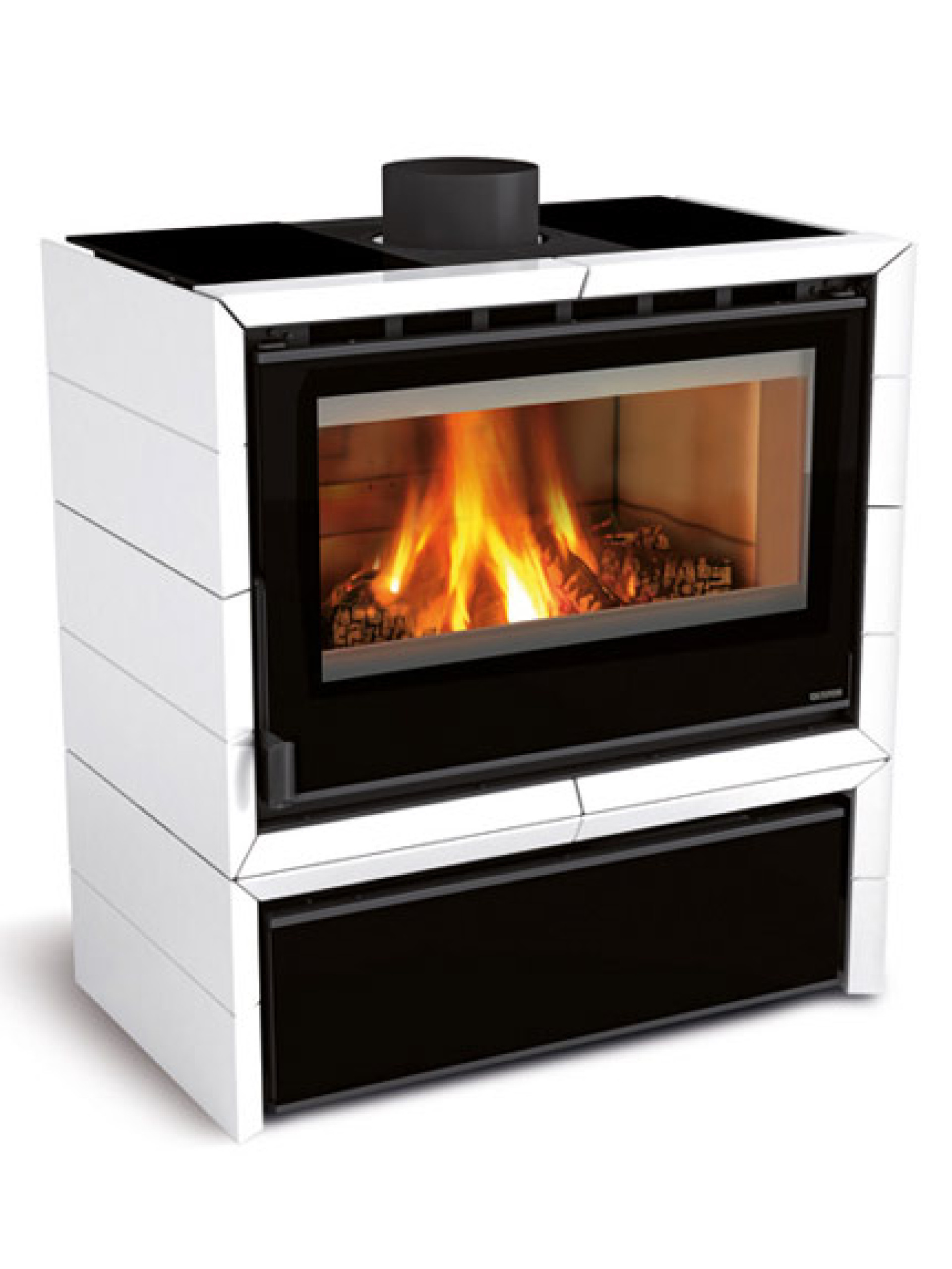 Kamin La Nordica FLY 80 s predalnikom-Bela