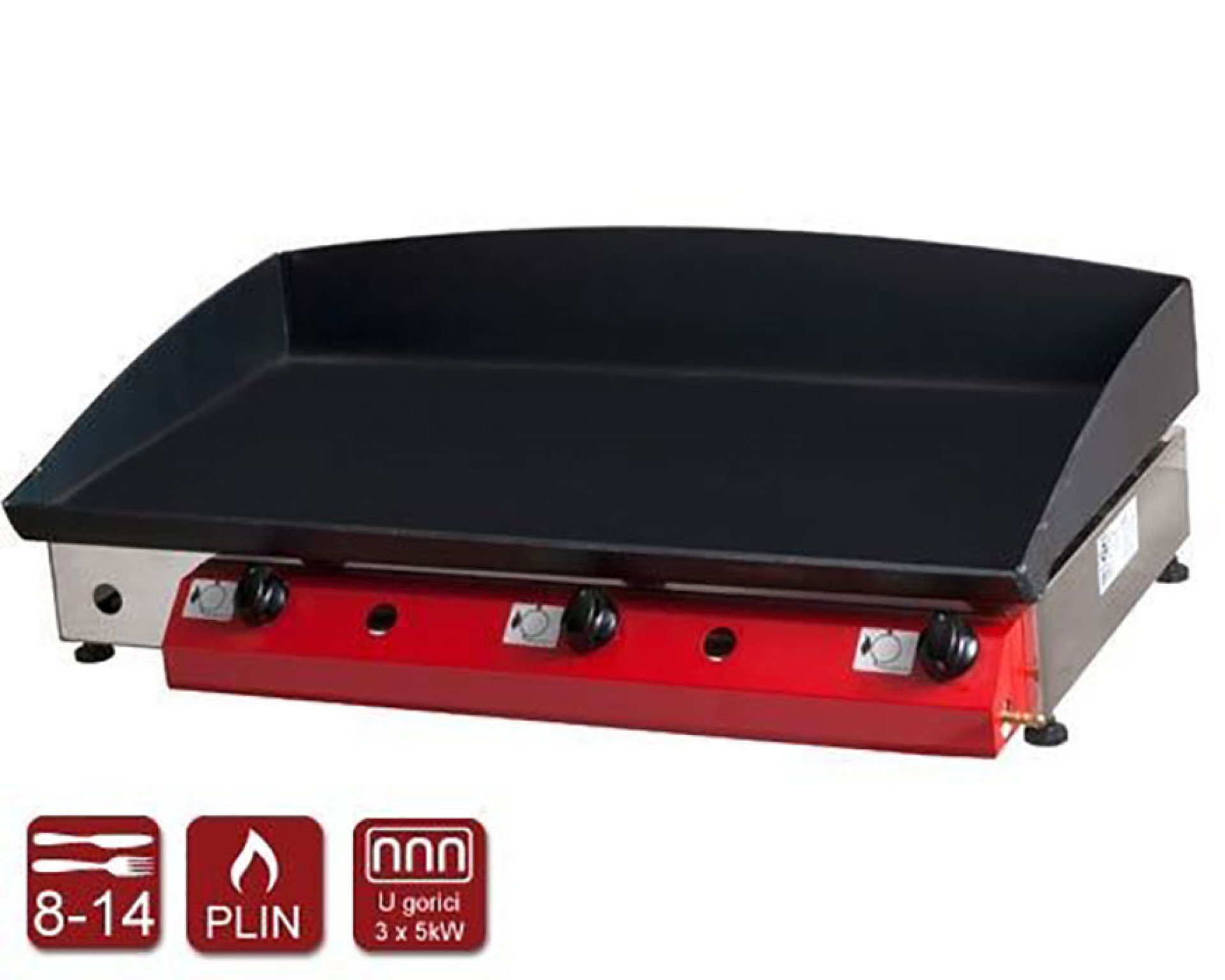 Plinski žar Gorenc, 80 x 40, Fe plošča 5mm, trije gorilniki, brez nog