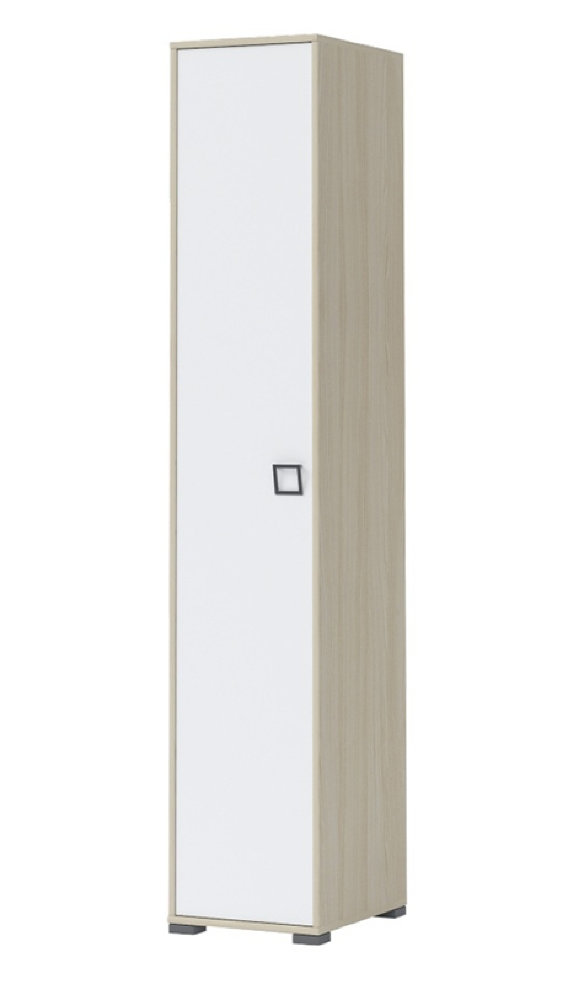 ENODELNA GARDEROBNA OMARA KIKI (Bela-Jesen) - ODPRTA EMBALAŽA