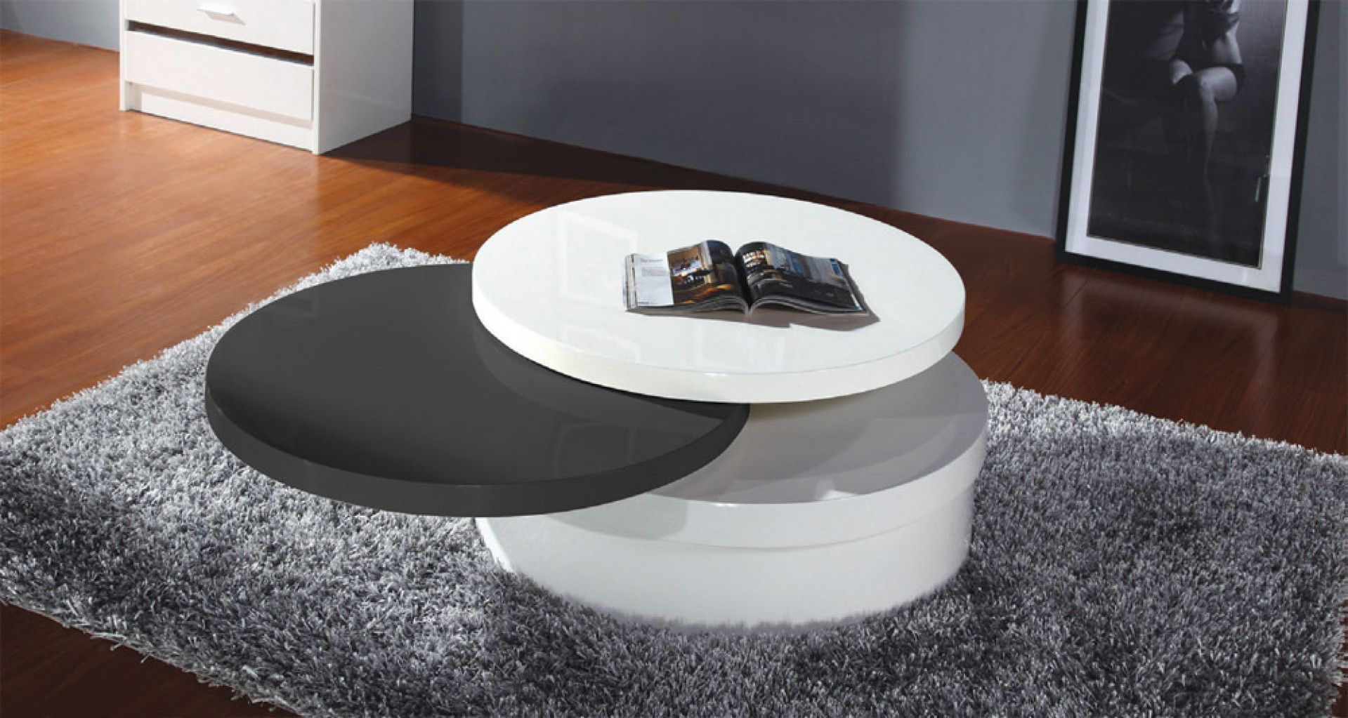 Klubska mizica Yin Yan: Črna