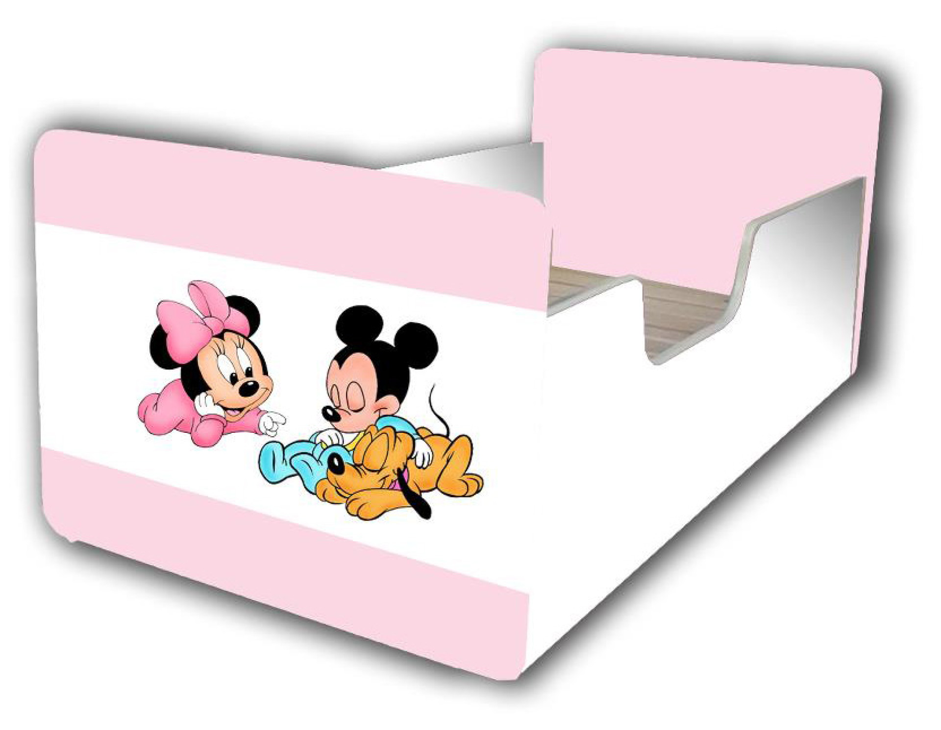 Otroška posteljica MIKI MIŠKA (bela-roza)