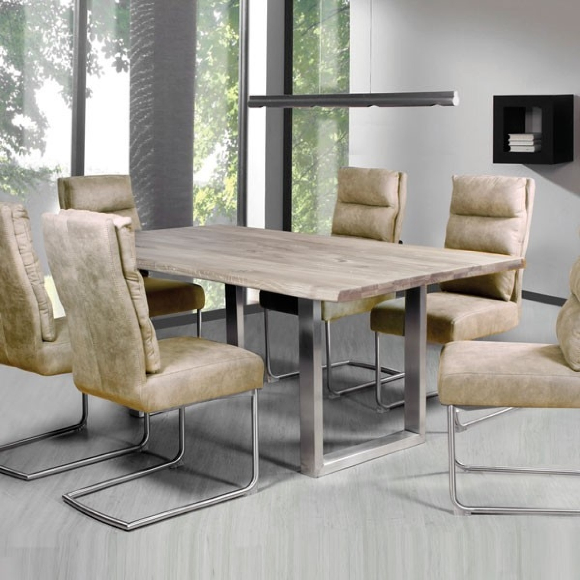 Srebrne inox noge za mizo Chicago