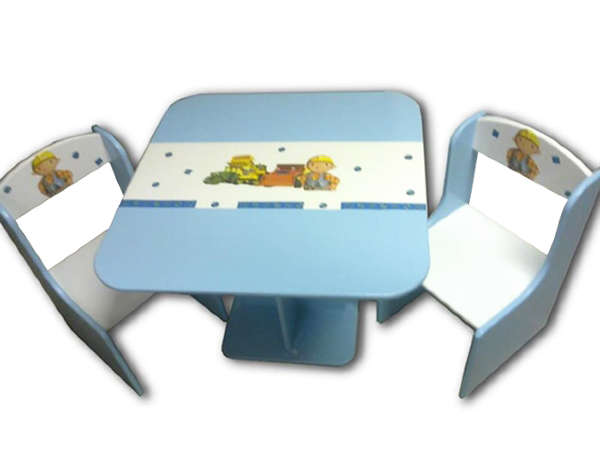 Otroška mizica in stolčka Mojster Miha (modro-bela)