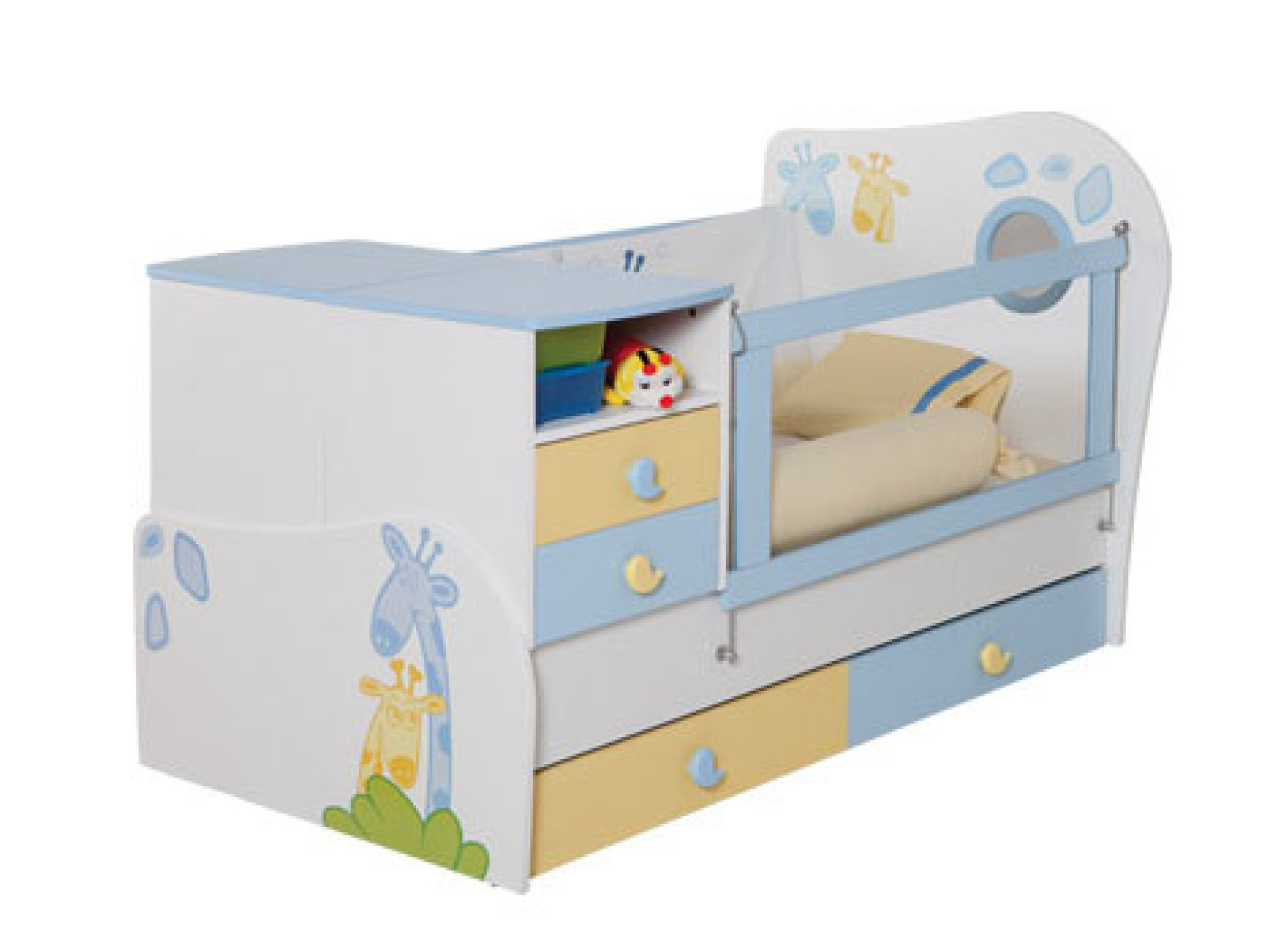 Otroška posteljica s stranskim predalnikom Baby Love