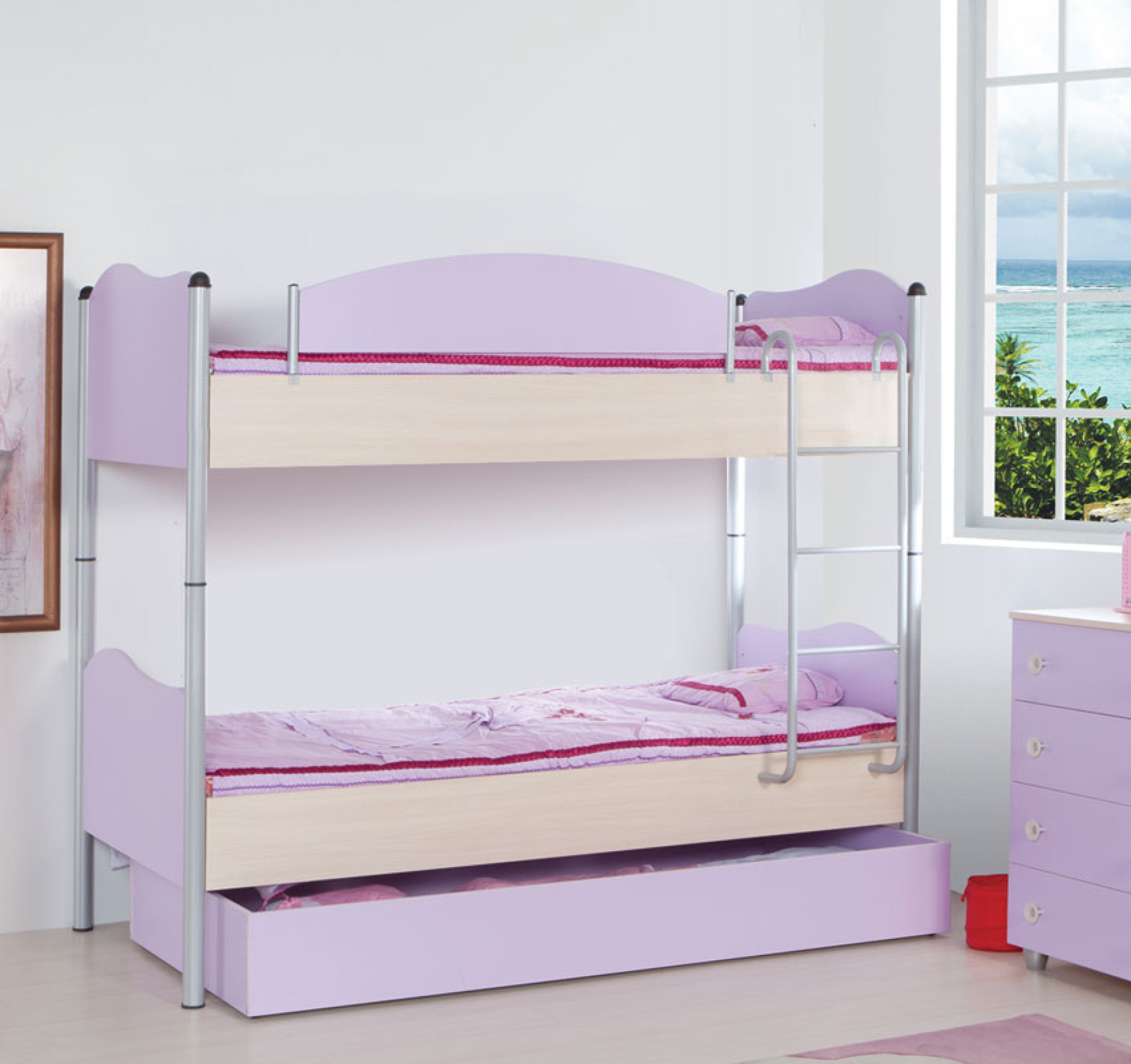Otroški pograd Lila s pomožno izvlečno posteljo