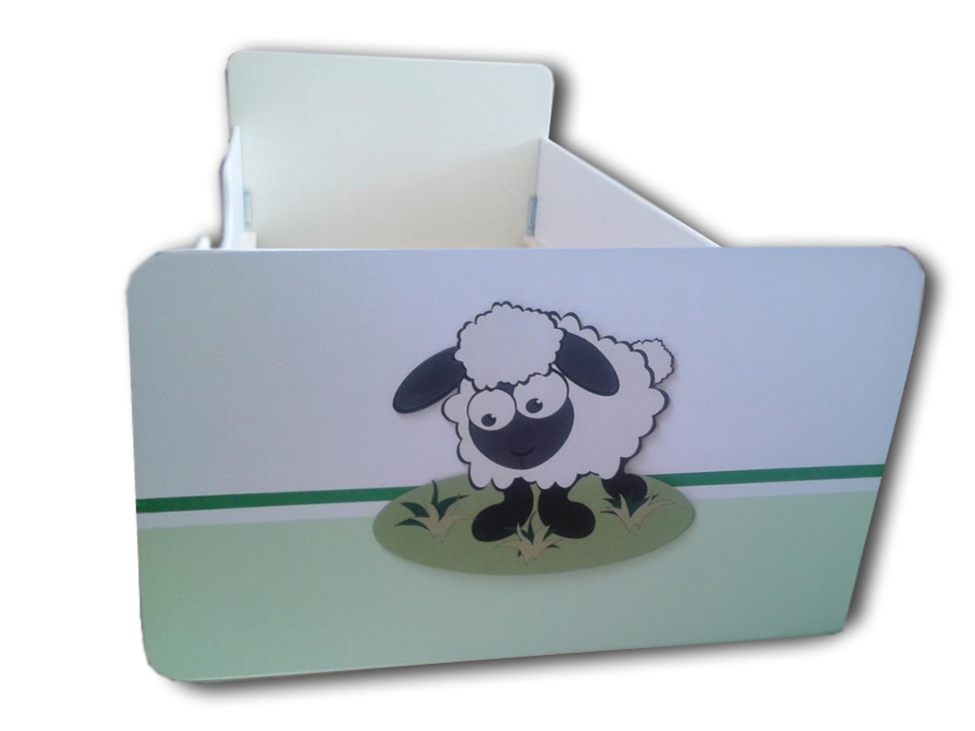 Otroška posteljica OVČKA (bela-zelena)