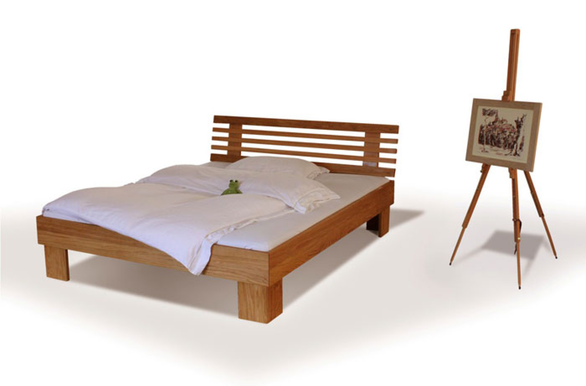 Postelja iz masivnega lesa P-1041 - hrast