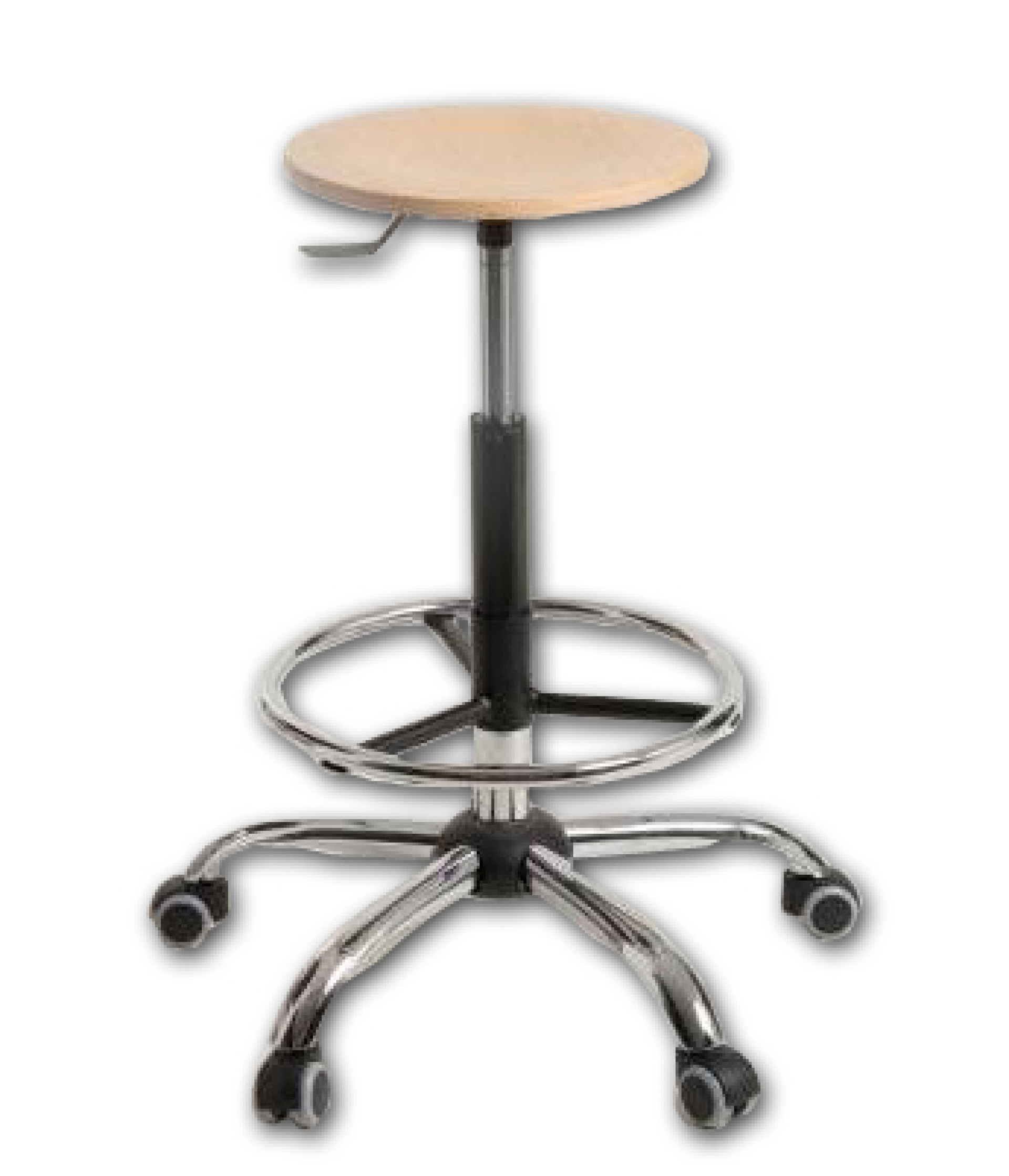 Stol LAB-PRO - kromirano podnožje z obročem za noge