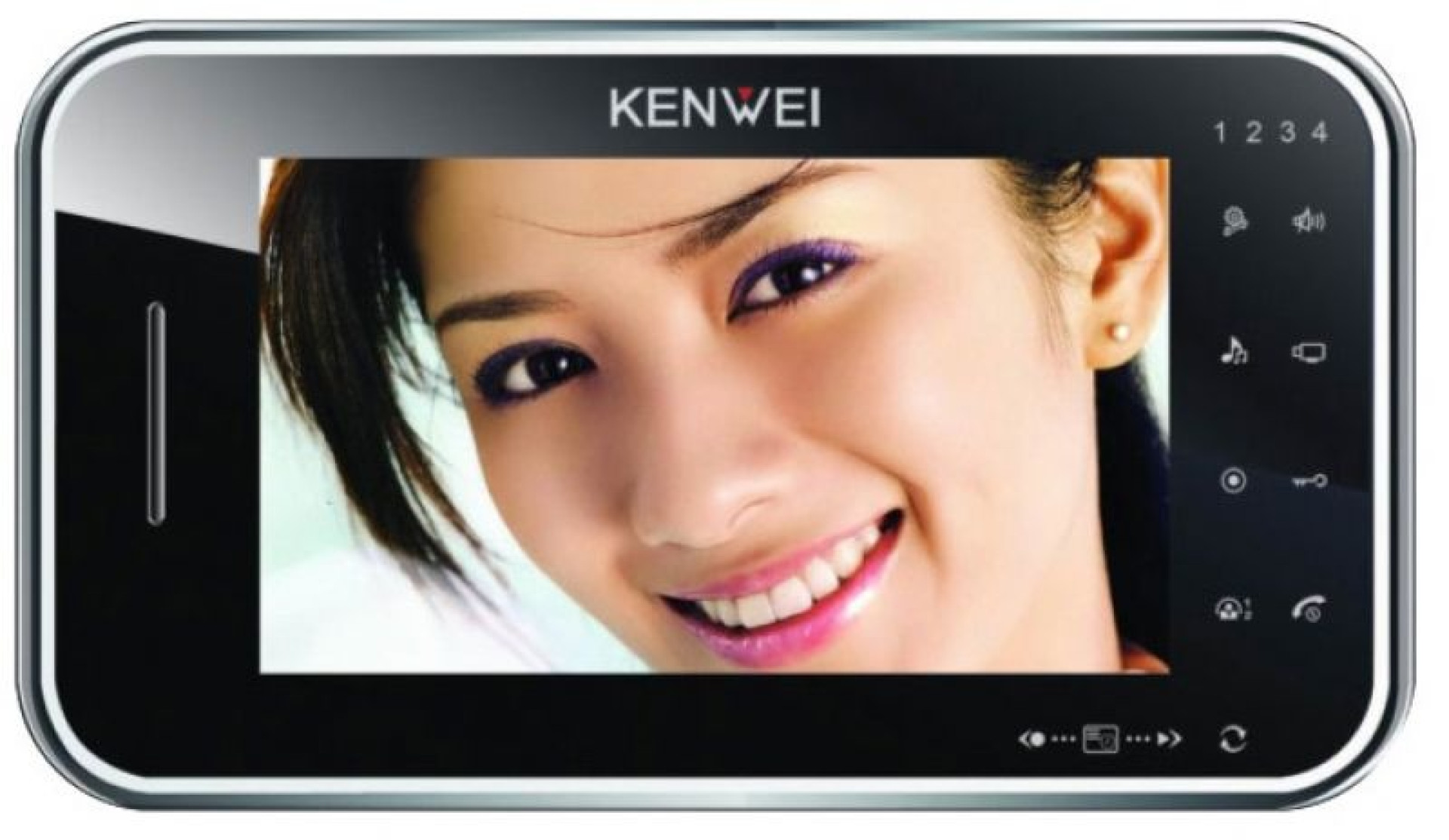 Video domofon Kenwei KW-S702C (s spominom ali brez) - črna notranja enota