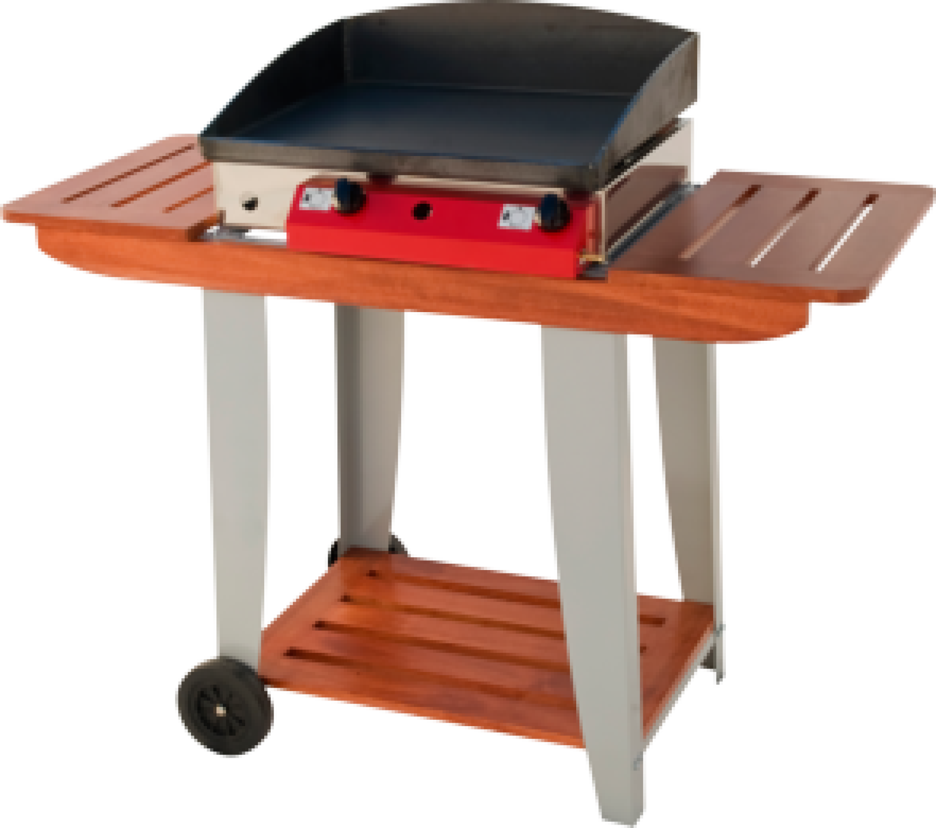 Plinski žar Gorenc, 51 x 40, Fe plošča, dva gorilnika, lesen voz, z nogami