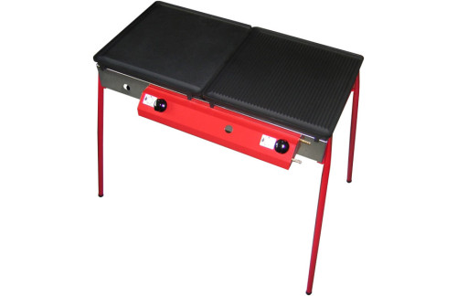 Plinski žar Gorenc, 80 x 40, litoželezna plošča, dva gorilnika, z nogami