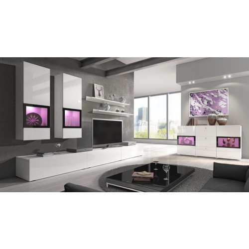 Dnevna soba Baros (bela, visoki sijaj)