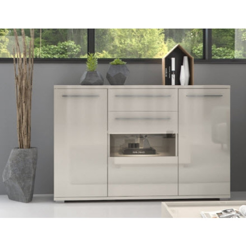 KOMODA RADDA PIANO K150V-3KS1F/PN Z OSVETLITVIJO - BEŽ