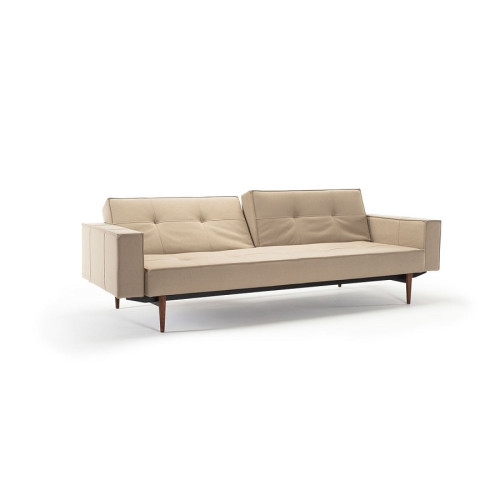 Kavč SPLITBACK SOFA BED z rokonasloni in temno stileto lesenimi nogicami