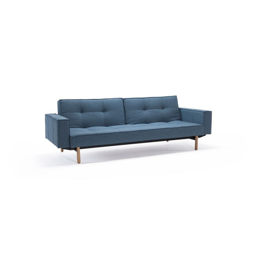 Kavč SPLITBACK SOFA BED z rokonasloni in s svetlo lesenimi nogicami