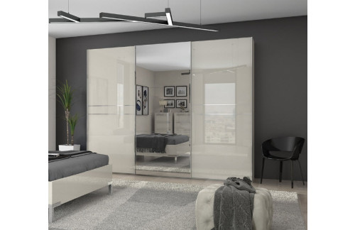 3-DELNA GARDEROBNA OMARA PIANO Z DRSNIMI VRATI IN OGLEDALOM (VEČ BARV)