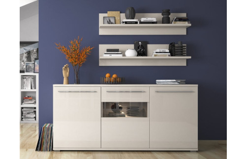 KOMODA RADDA PIANO K180-3KS Z OSVETLITVIJO - BEŽ