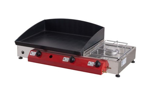 Namizni plinski žar Gorenc, 80 x 40, Fe 5mm plošča, dva gorilnika, kuhalnik, brez nog