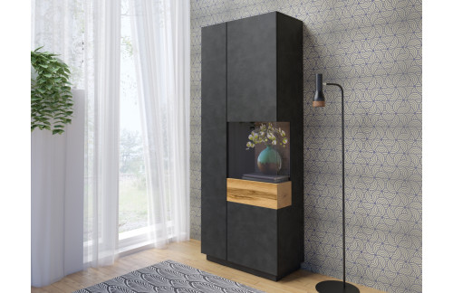 VISOKA VITRINA STOCKHOLM MATERA/HRAST