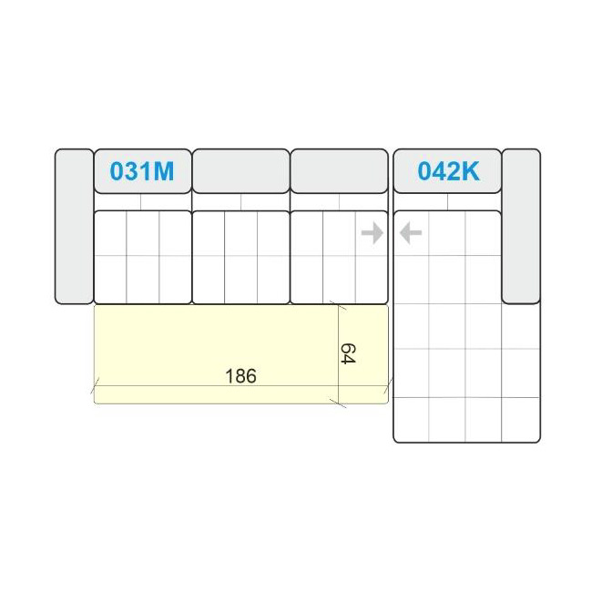 Trosed desni kot z ležiščem (315x190cm) - +238,70 €