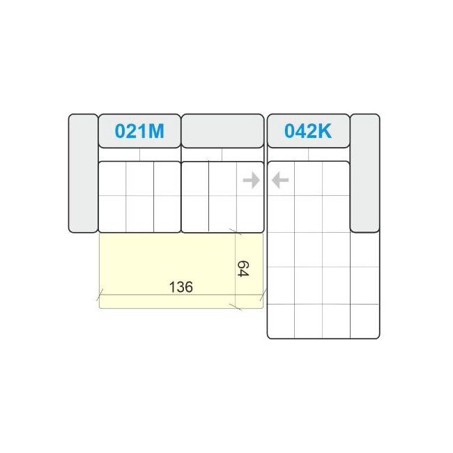 Dvosed desni kot z ležiščem (260x190cm) - +86,80 €